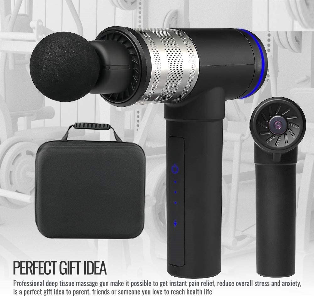 Muscle Massage Gun with 6 Heads High-Intensity Vibration Black Muscle Massage Gun with 6 Heads High-Intensity Vibration Black