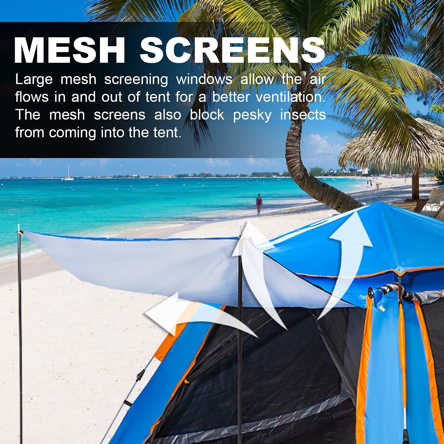 GlareWheel Instant Pop Up Tent 5 Person Blue