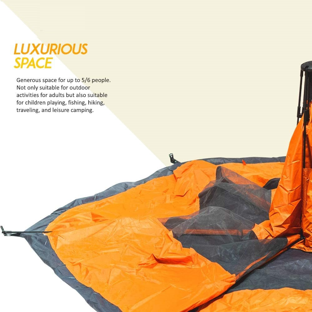 orange outdoor tent GlareWheel Instant Pop Up Tent 4 Person Orange