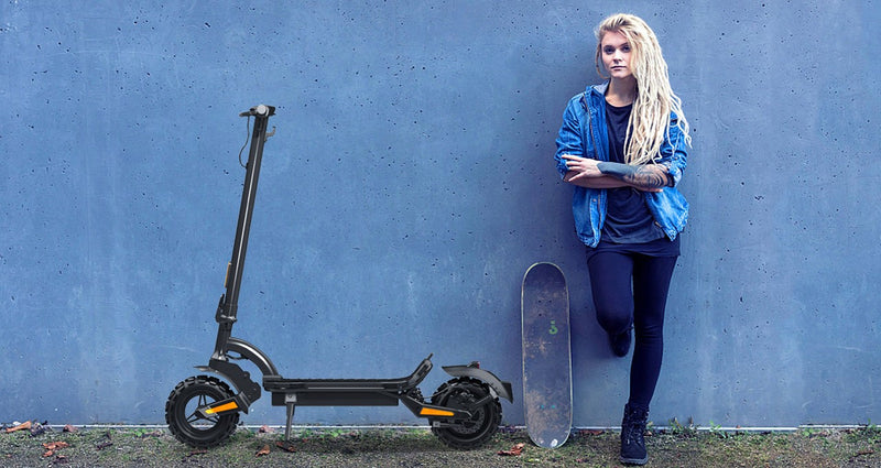 GlareWheel ES-S15 All Terrain Electric Scooter with Ski Convert Kit Success