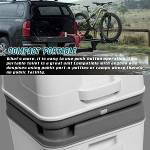 Portable Travel Toilet for Camping, RV, Boating and Other Recreational Activities 6.3 Gallon - GlareWheel 