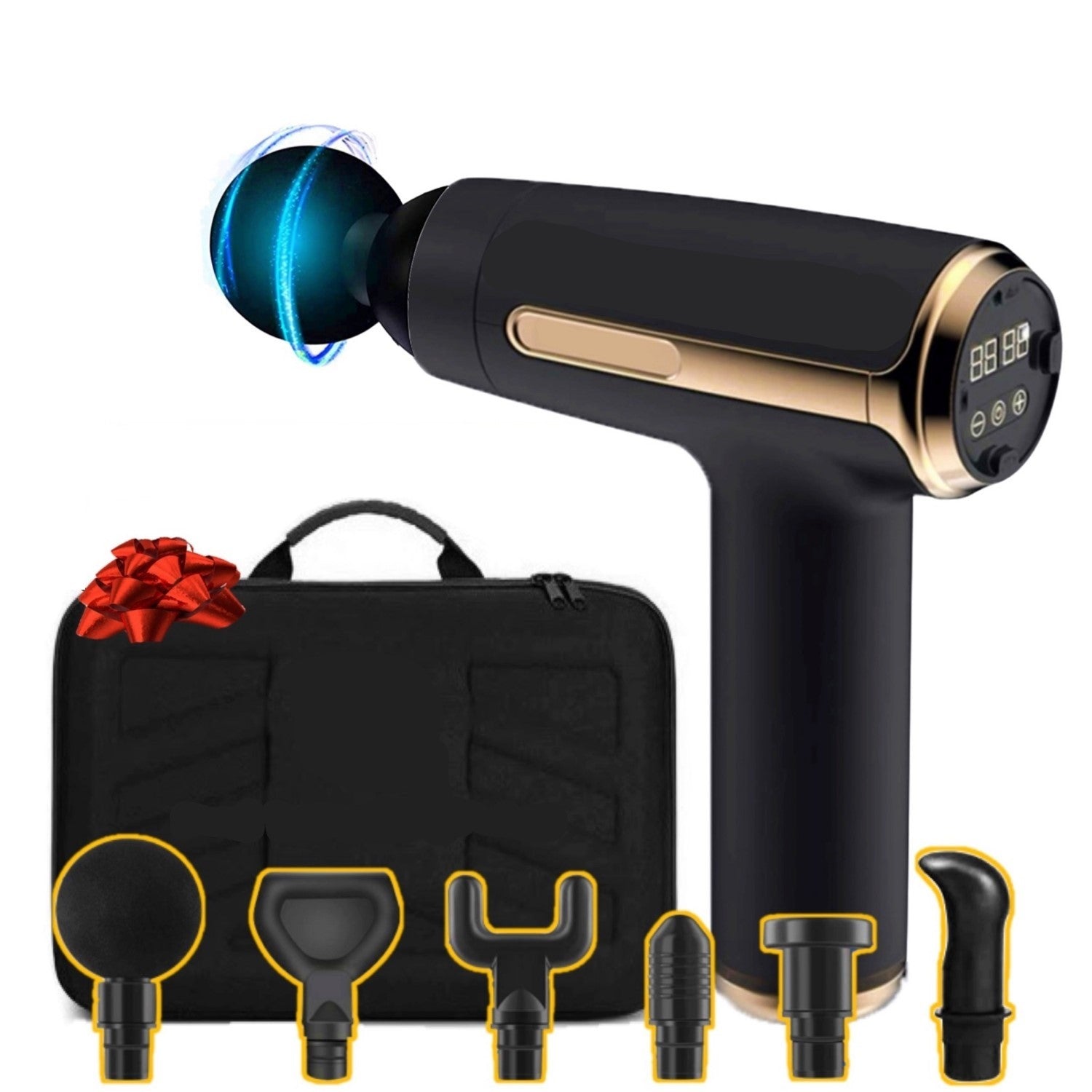 Muscle Massage Gun with 6 Heads 20 Speed High-Intensity Vibration freeshipping - GlareWheel Black Muscle Massage Gun with 6 Heads 20 Speed High-Intensity Vibration freeshipping - GlareWheel Black