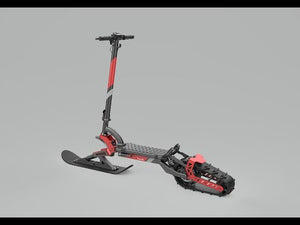 GlareWheel ES-S15 All Terrain Electric Scooter with Ski Convert Kit